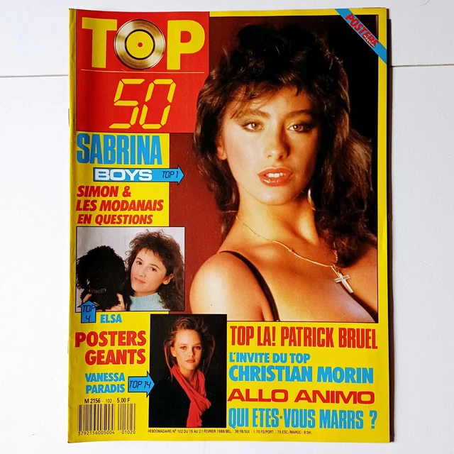 Magazine TOP 50 N°116 - Avec Poster De Sabrina, Kim Wilde, Renaud - Bon état