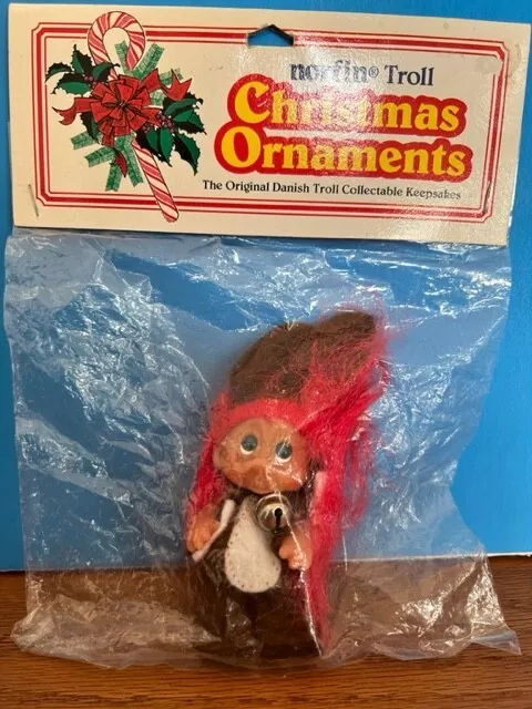 Vintage Norfin Troll Christmas Ornament Reindeer NEW plus Norfin Santa Necklace