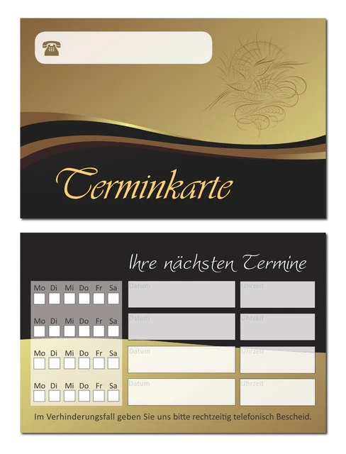 500 x  hochwertige neutrale Terminkarten
