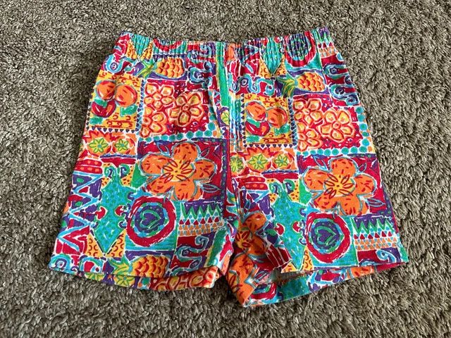 Vintage Toddler Tropical Print Shorts Size 3T Retro 1980s 1990s