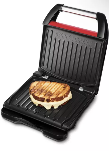 George Foreman Drei- oder Fünf-Portionen-Familiengrill mit Antihaftplatten rot 2