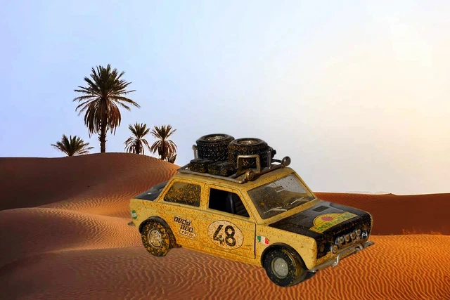 A POLISTIL FIAT 128 RALLY EAST AFRICAN S 16 1:25 SCALE. Toys