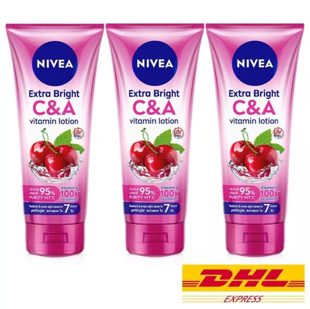 3x NIVEA Extra Bright C & A Lotion Vitamin A 100x Body Skin Care Whitening 320ml