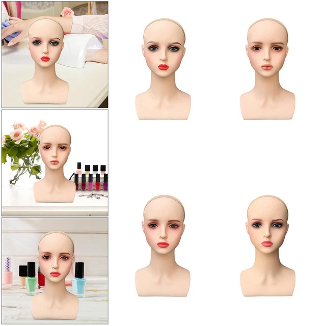 Tête De Mannequin Chauve Cosmétologie - PVC - Taille 57-59 Cm - Pour Perruques/chapeaux - Neuf
