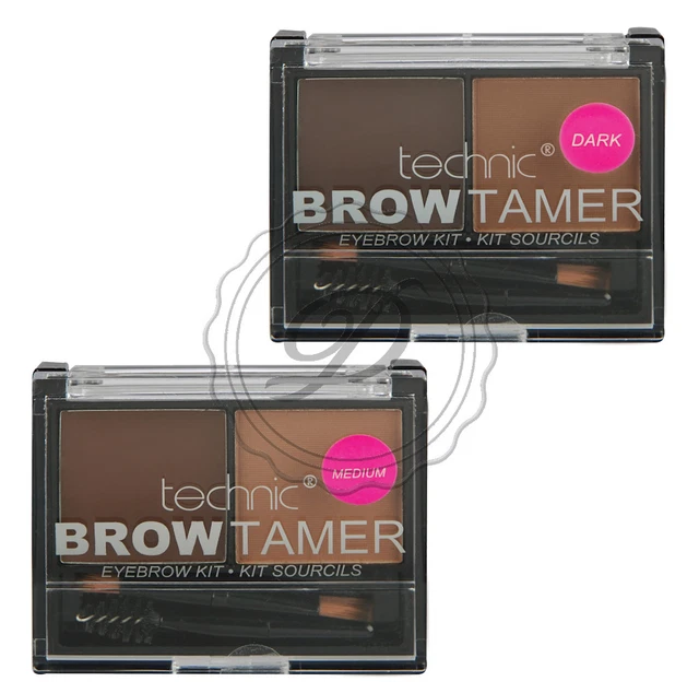 Technic Brow Tamer Eyebrow Brow Wax Powder Comb Brush Define Shape Medium Dark