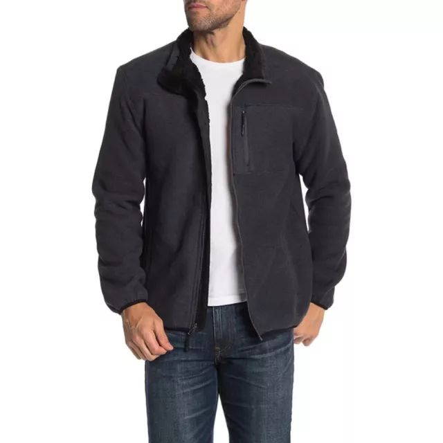 Weatherproof Mens Jacket Zip Sherpa Lined Pinstriped Jacket Shirt NWT Large Blue