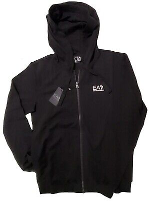 Emporio Armani EA7 Men's Hooded Zipped Sweatshirt, Black, Size Medium - RRP £90