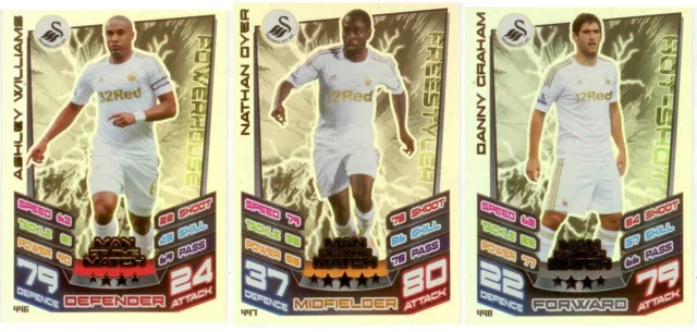 2012-13 Match Attax EPL Soccer Man Of Match Foil Card Team Set (4)-SWANSEA CITY