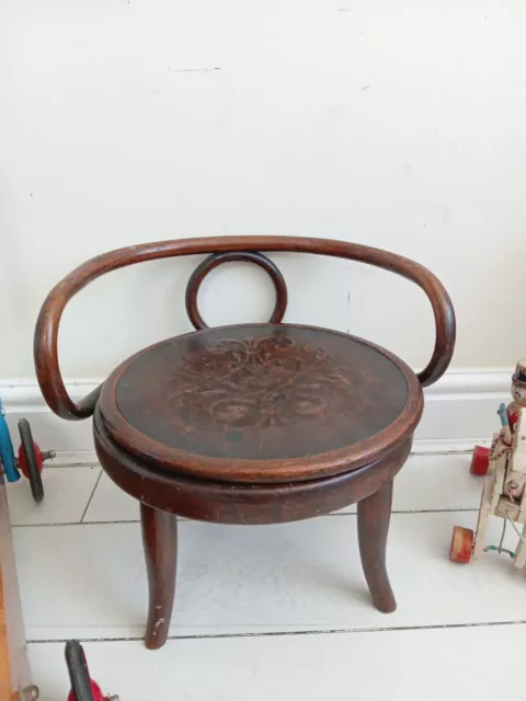 Thonet Bentwood child’s chair Potty Labled Very Rare Antique Postage available