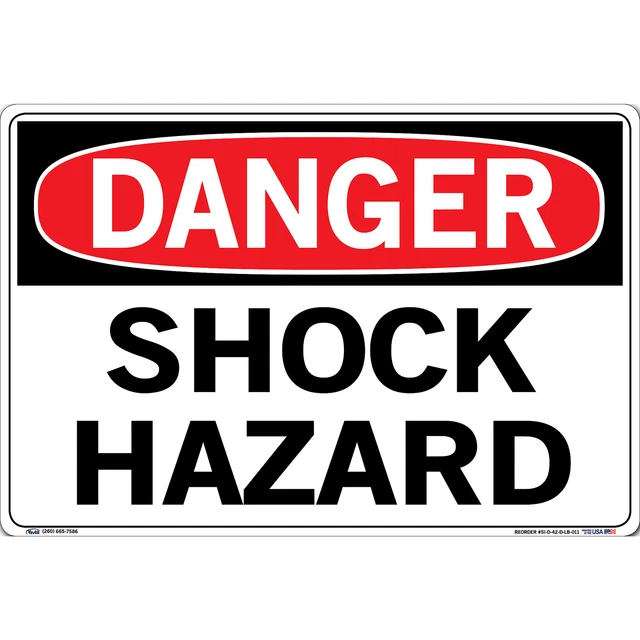 Danger Sign Decal Sign Message SHOCK HAZARD Length 0.011 in Width 18.5 in