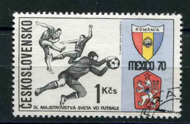 TCHECOSLOVAQUIE 1970,  timbre 1805, SPORT, COUPE DU MONDE FOOTBALL, oblitéré