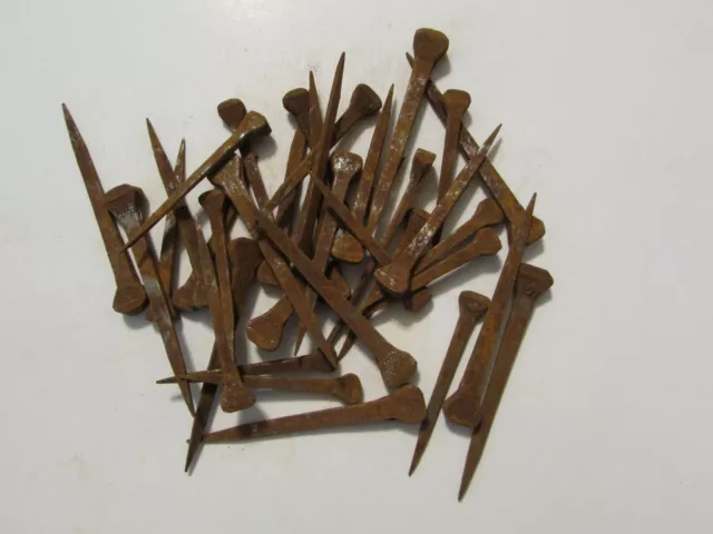 Lot 35 Antique Vintage Old Horseshoe Nails Rusty Western Art Crafts Rustic NOS