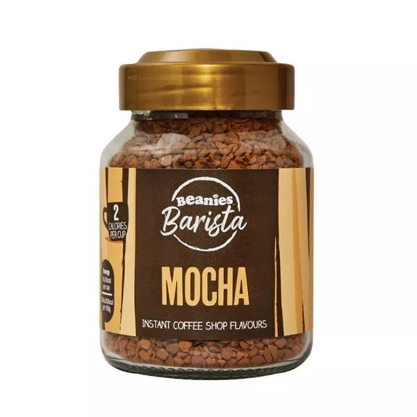 Beanies Barista Mocha sabores instantáneos de cafetería 50 g bajos en calorías sin azúcar x5