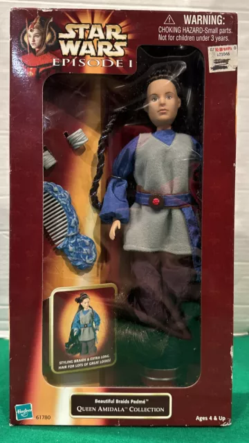 Hasbro Star Wars Episode 1 12" Queen Amidala Beautiful Braids Padme 1999 NIB New