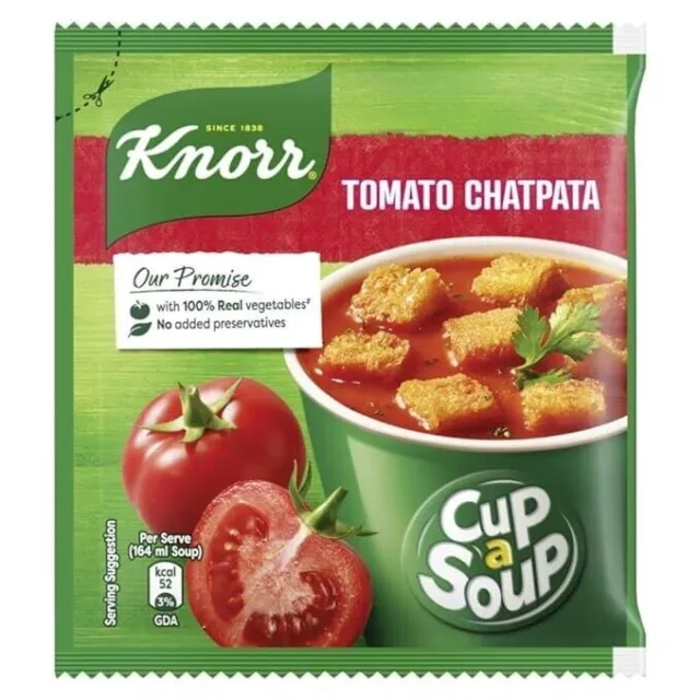 Knorr zuppa istantanea di pomodoro chatpata 14,5 g/14 g/13,5 g (peso può variare)| confezione da 10