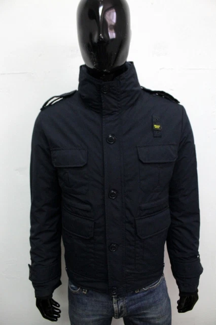 Blauer Giubbotto Uomo Taglia L Giubbino Blu Giacca Invernale Jacket Coat Logo