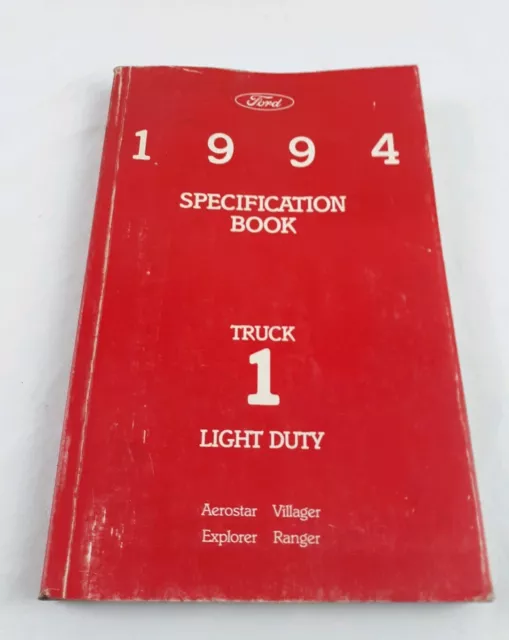 1994 Ford Specification Manual for Light duty Truck