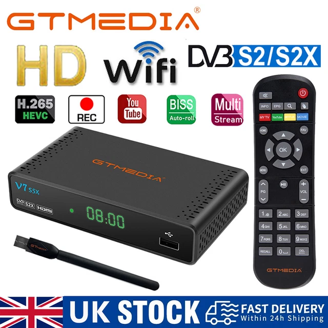 GTMEDIA V7S5X HD FTA Sat DVB-S/S2/S2X Receiver Satellite Set Top Box H ...