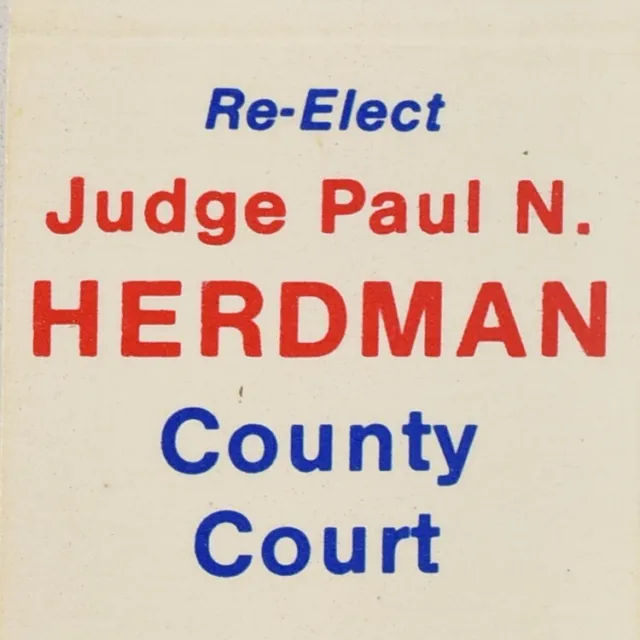 1970s Paul N Herdman Warren County Court Judge Lebanon Ohio Political Election
