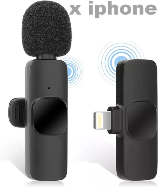 Microfono Wireless registrazione Audio Video portatile Mini per iPhone ipad