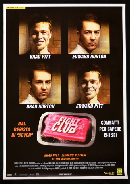 T-shirt Vintage Fight Club - Promotion Film - Brad Pitt - Taille L - Noir - Occasion Bon état