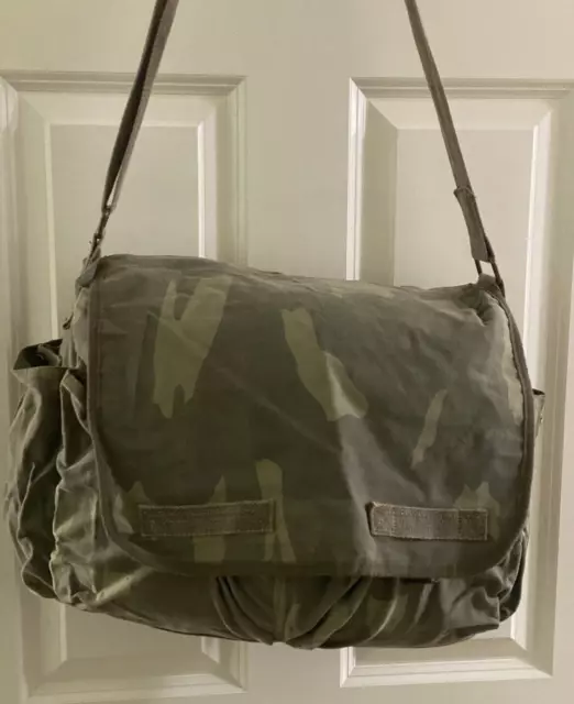 Vintage U.S. Army  Military Heavyweight Canvas Messenger Shoulder Bag School Ove