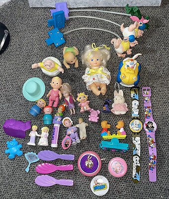 mixed vtg toy lot watch yoyo accessories figures 80s baby miss piggy hair brush