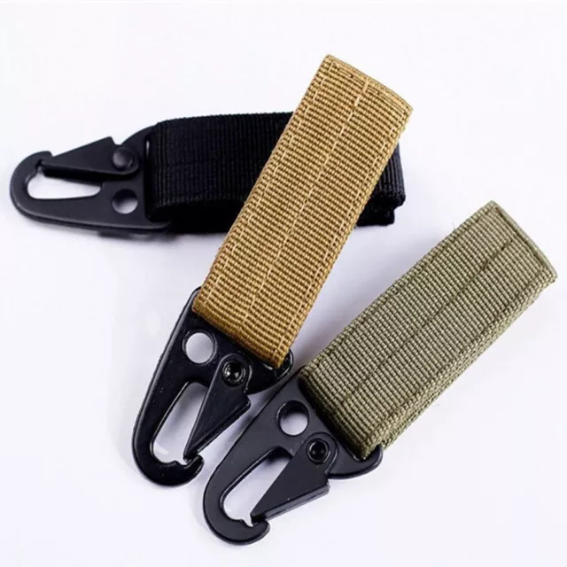 Webbing Tactical Nylon Carabiner Clip Key Hook Hanging Belt Molle Buckle