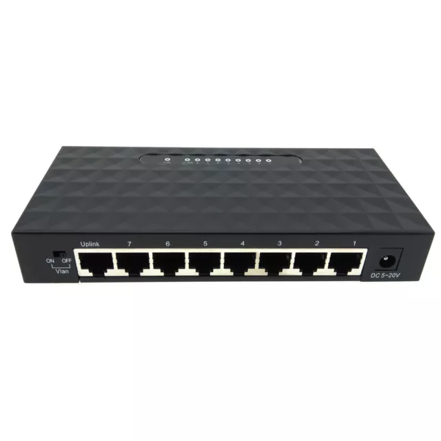 Concentrador de conmutador de red de 8 puertos Gigabit 100/1000 Mbps repetidor LAN Ethernet 3