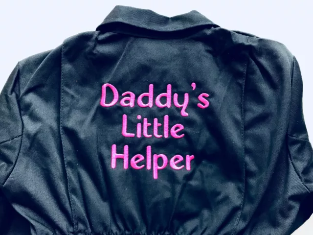 Daddy's Little Help Boiler Suit/Kids Coveralls.Personalised with name on front