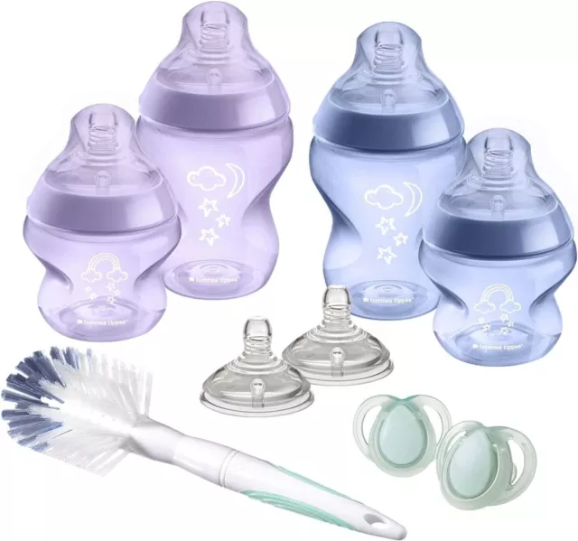 Newborn Baby Bottles Anti-Colic Tommee Tippee Closer to Nature Starter Set Kit 2