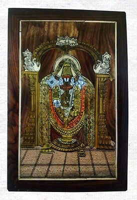 Thirupati Venkateswara Wooden Wall Hanging 15" Panel Hindu God Tirupati Balaji