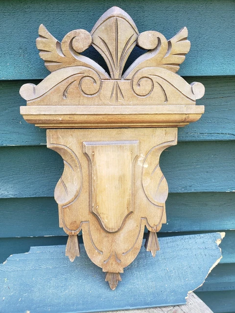 antique oak ornate wooden wood pediment carved walnut