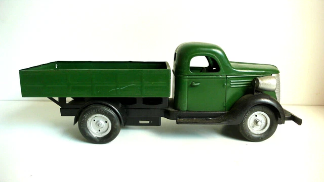 Camion Benne SIMCA CR – Jouet Ancien Tôle Friction 1950, 37cm