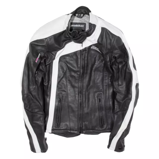 PROBIKER Armoured Womens Motorcycle Jacket Black Leather XS