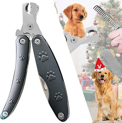 stainless steel 3 in 1 pet nail clippers, grooming, nail file, comb. dog  cat