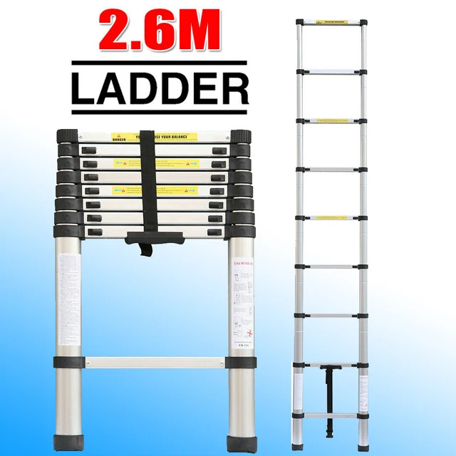 TELESCOPIC LOFT LADDER extendable collapsible step ladders securing
