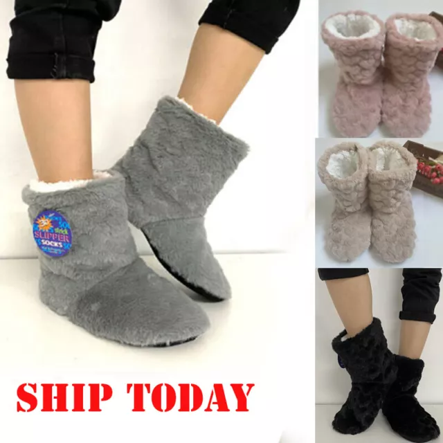 Slippers Womens Warm Indoor Slipper Boots Ladies Booties Girls size 3 4 5 6 7