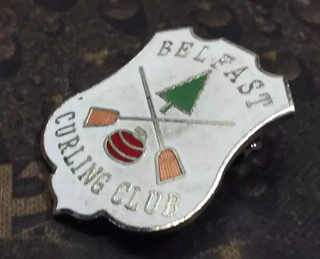 Belfast Curling Club vintage pin badge 2