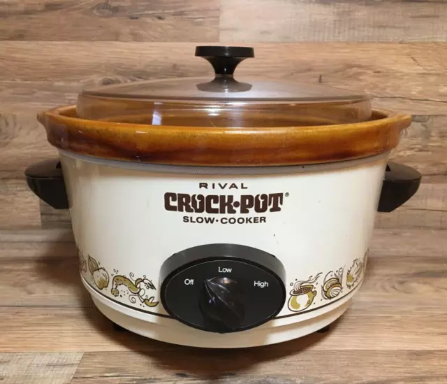 Vintage 5 Qt Rival Crock Pot Slow Cooker Model 3350/2 Plastic Lid Clean &  Tested