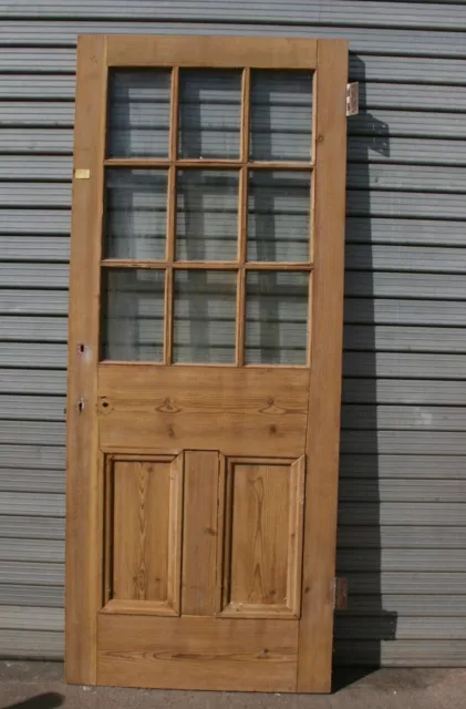 Door 33 3/4" x  82"   Pine Victorian Part Glazed Internal External ref 12D