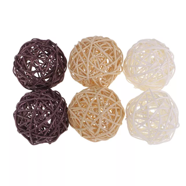 6 bolas de ratán bola de ratán bolas de ratán bola de ratán bola de ratán decoración de mesa 70 mm