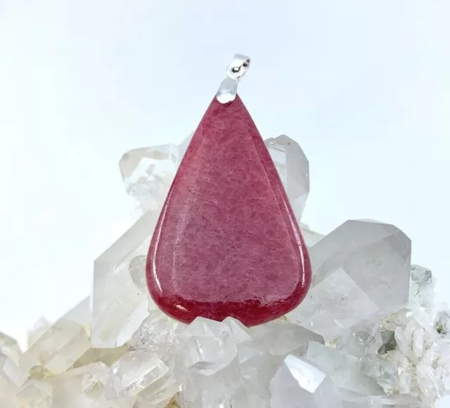 Pendentif Rhodonite Naturelle 55,5 Cts Argentine Beliere en Argent 925 Minéraux