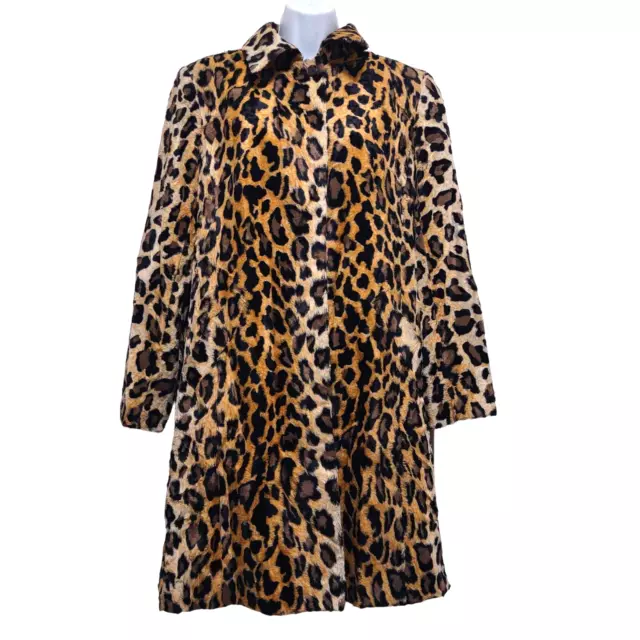 Portrait Vintage Leopard print Trench Coat Hidden Buttons Made in Belarus