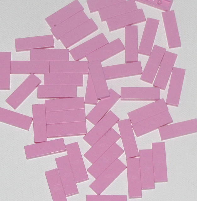 Lego Lot De 50 Neuf 1 X 3 Clair Rose Tuiles Plat Lisse Pièces