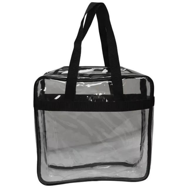 2X(Tote Bag, Sturdy PVC Construction Zippe,Stadium Security Travel & Gym Clear B