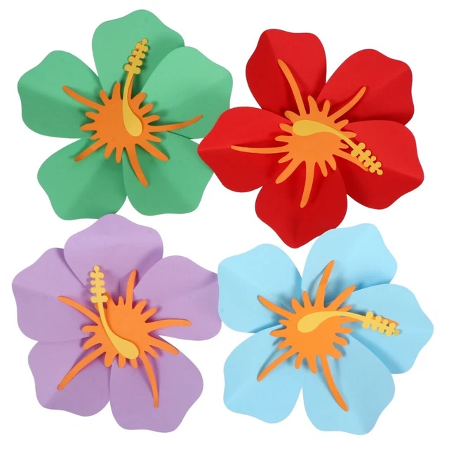4 piezas flores de papel decoración de pared 3d flores de boda fiesta fondo hágalo usted mismo