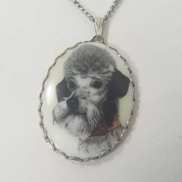 Schnauzer Dog Cameo Necklace Pendant