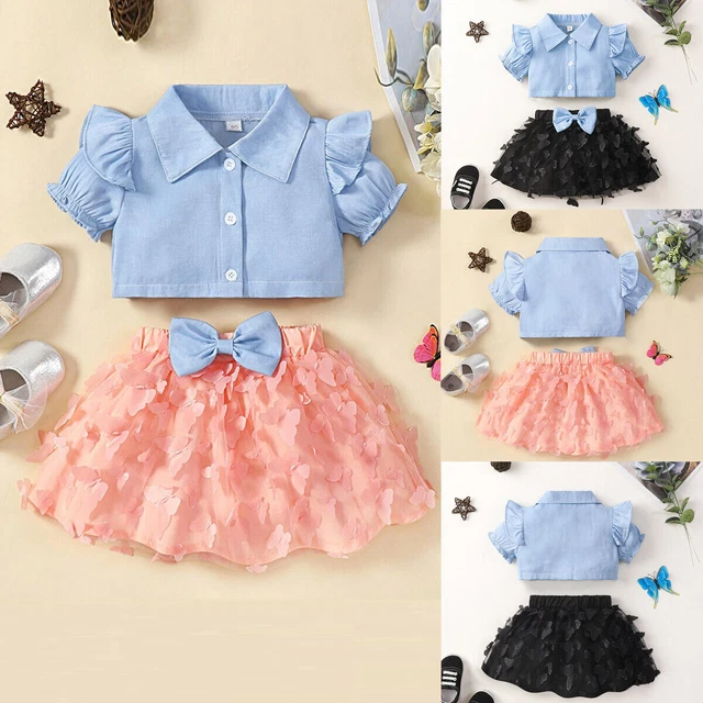 Set di abiti tutù a farfalla bambina con bottoni
