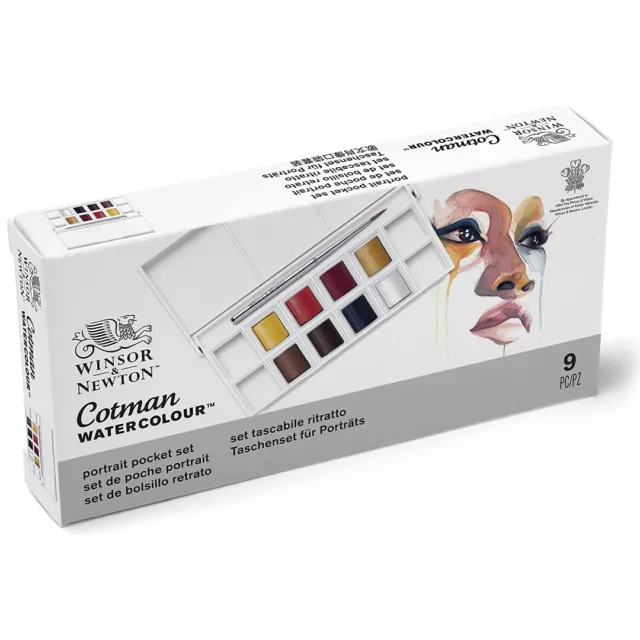 Set di Colori Acquarello Scatola Tascabile Ritratto Winsor & Newton Cotman 2